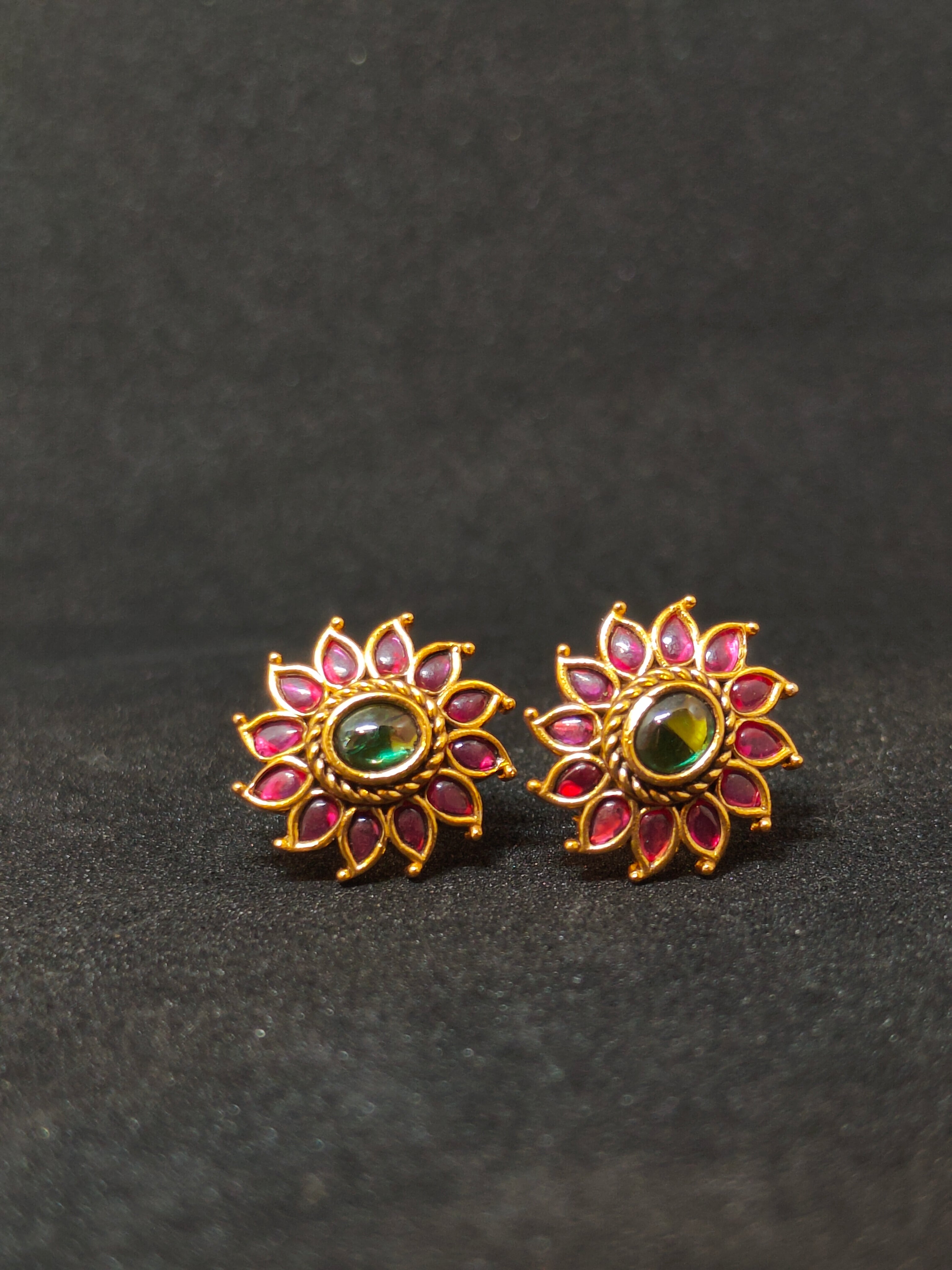 Kempu Flower Studs 