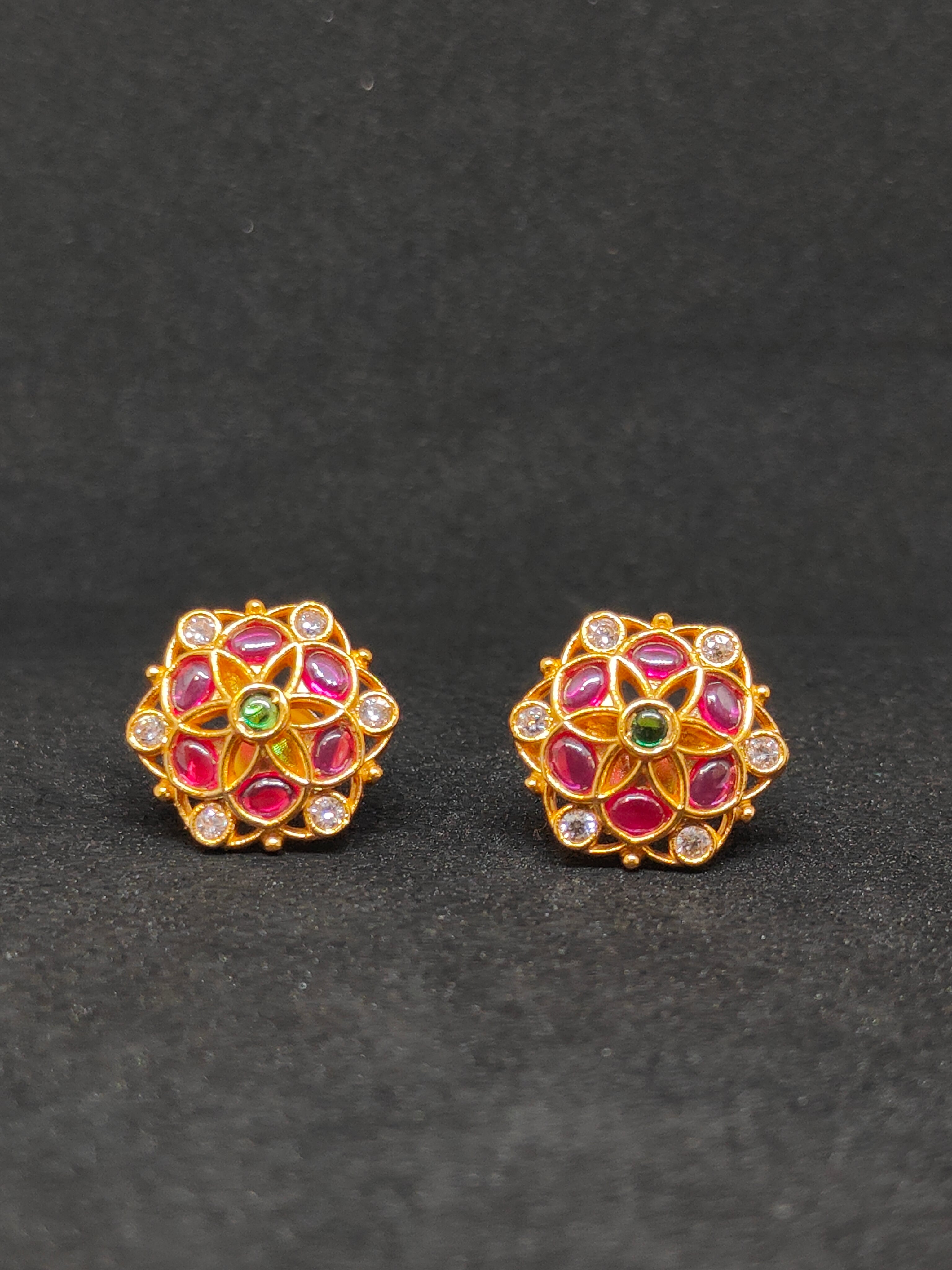 Multi Color Round Star Studs