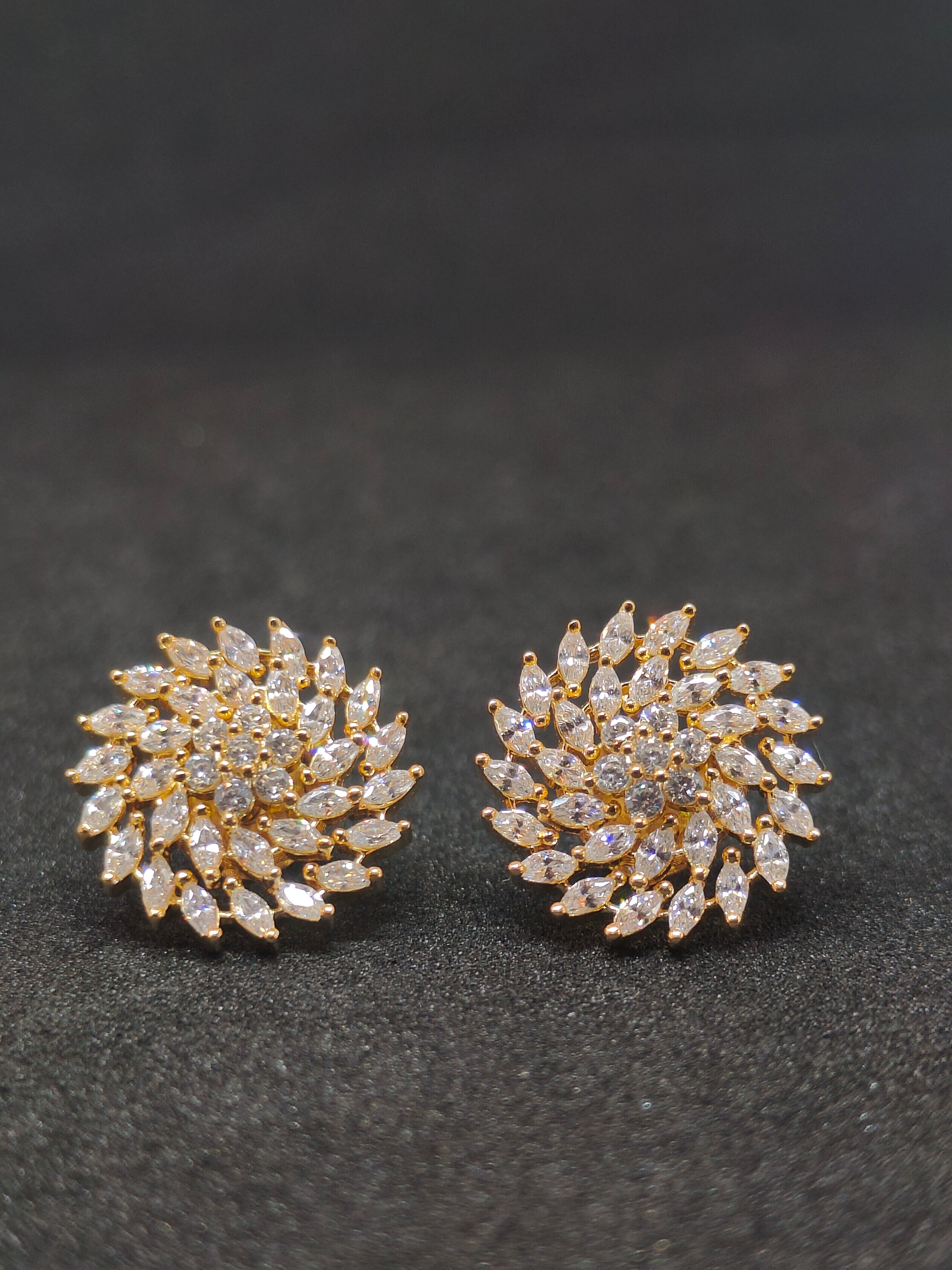 Round Leaf CZ Studs