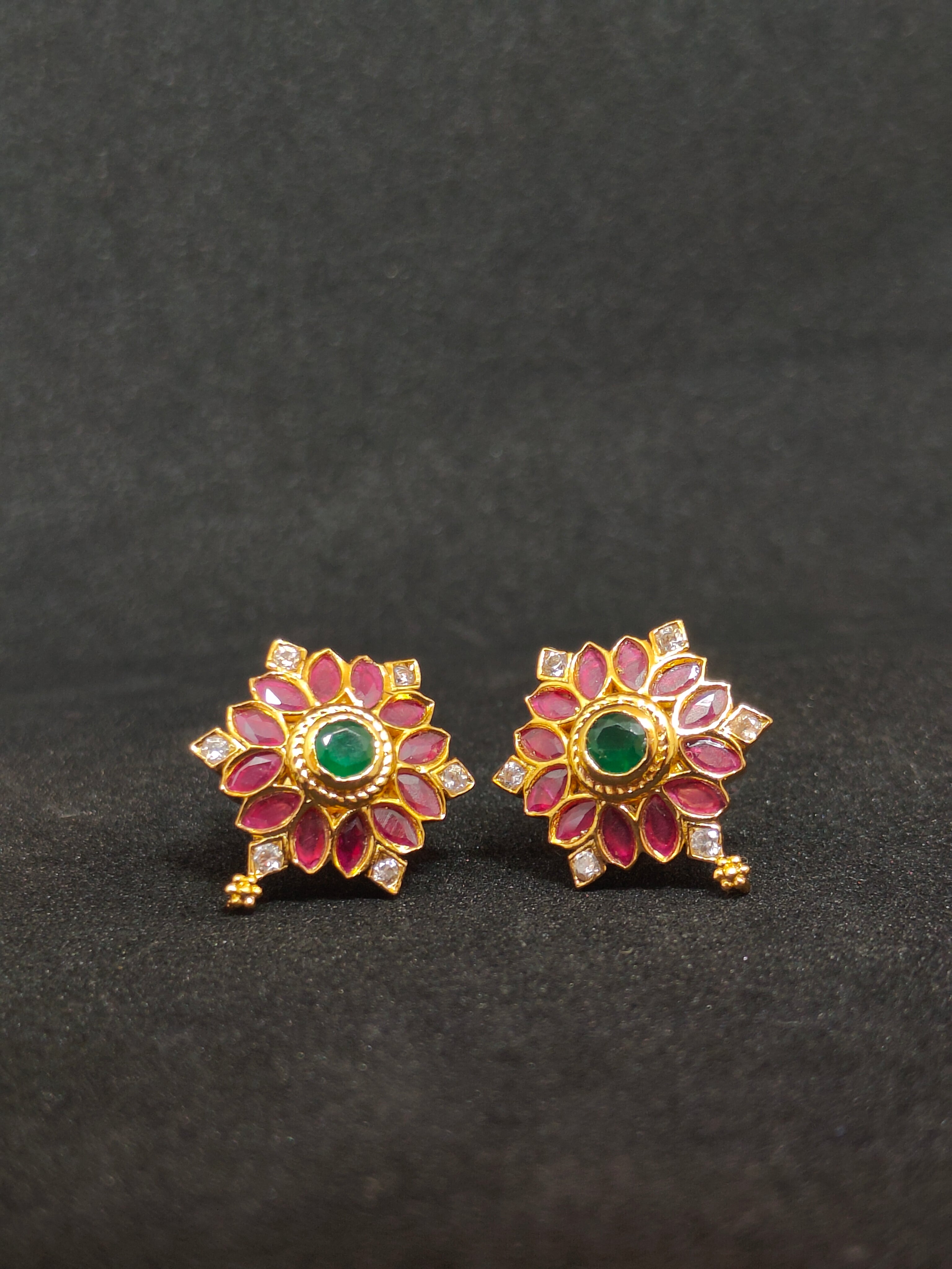 Multi Color Star Kundan Studs