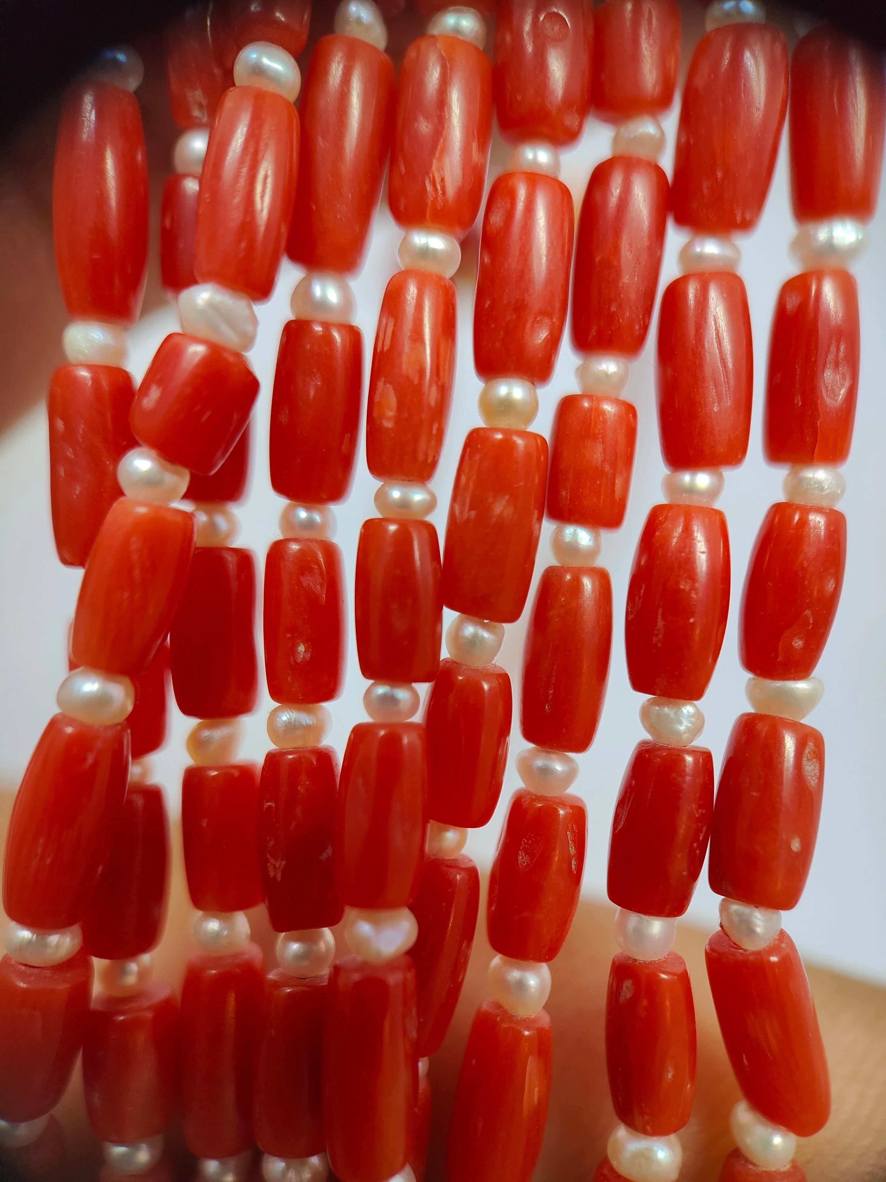 5 Lines Precious Pipe Coral Beads  thumbnail 2