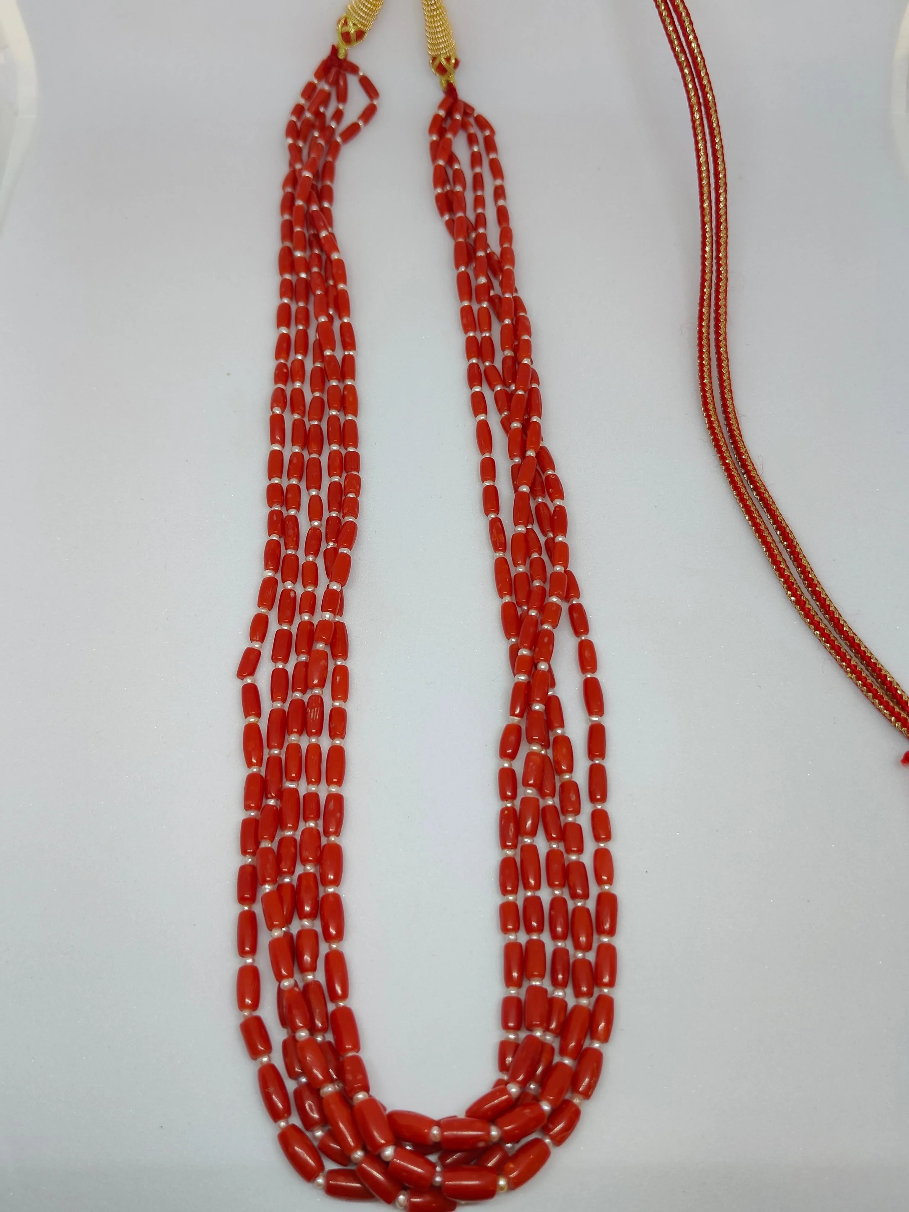 5 Lines Precious Pipe Coral Beads  thumbnail 3