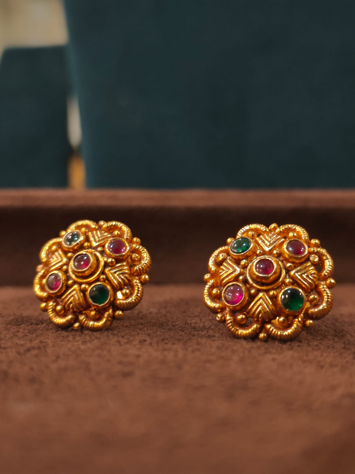 Multi Color Nakshi Studs