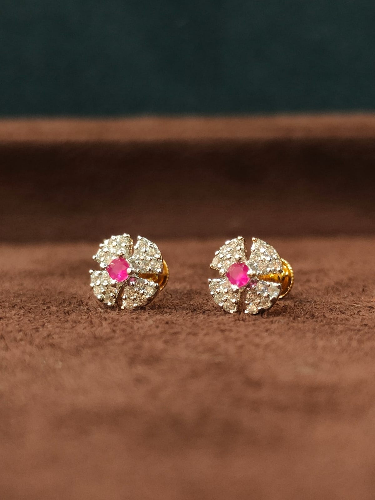 CZ Small Pink Studs
