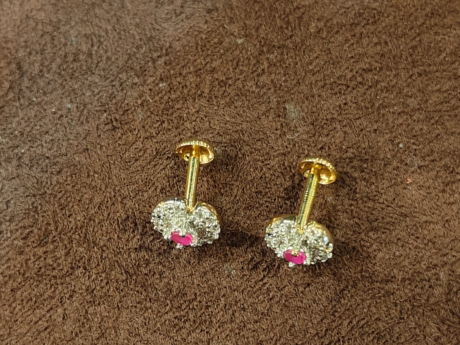 CZ Small Pink Studs thumbnail 2
