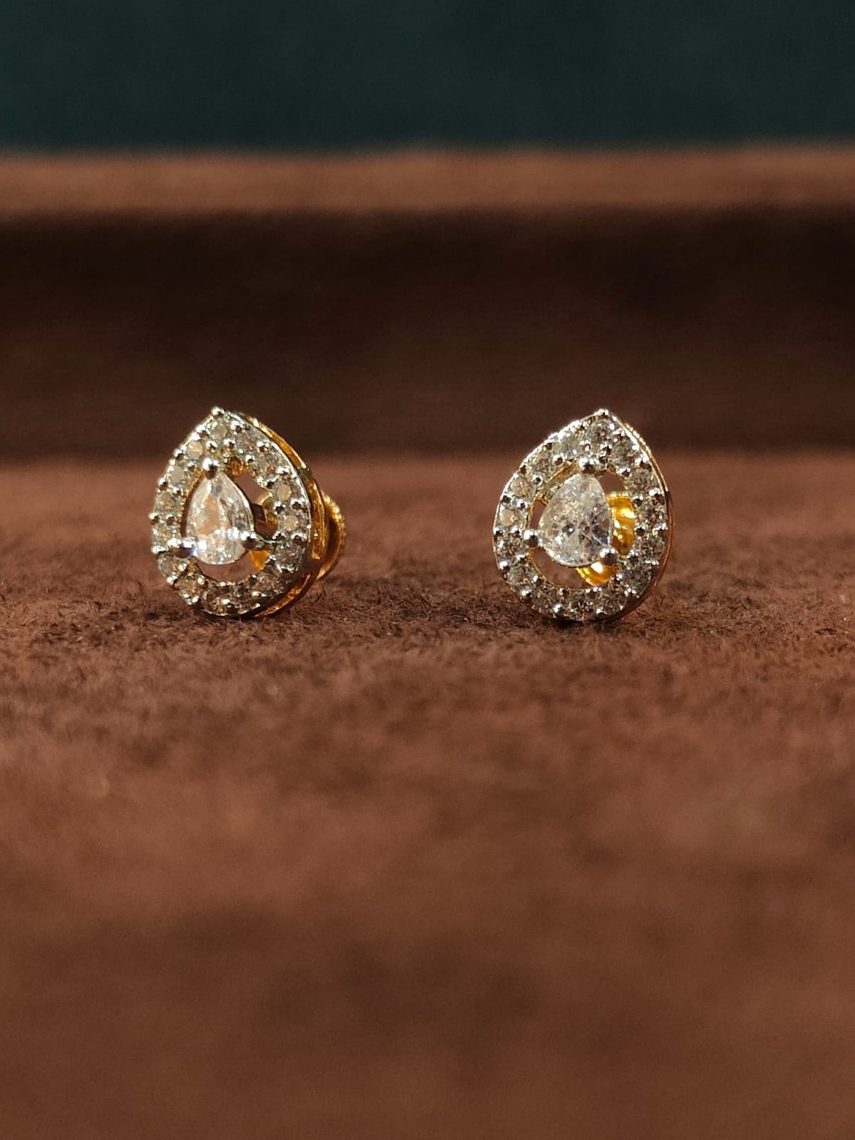 Pear CZ Studs