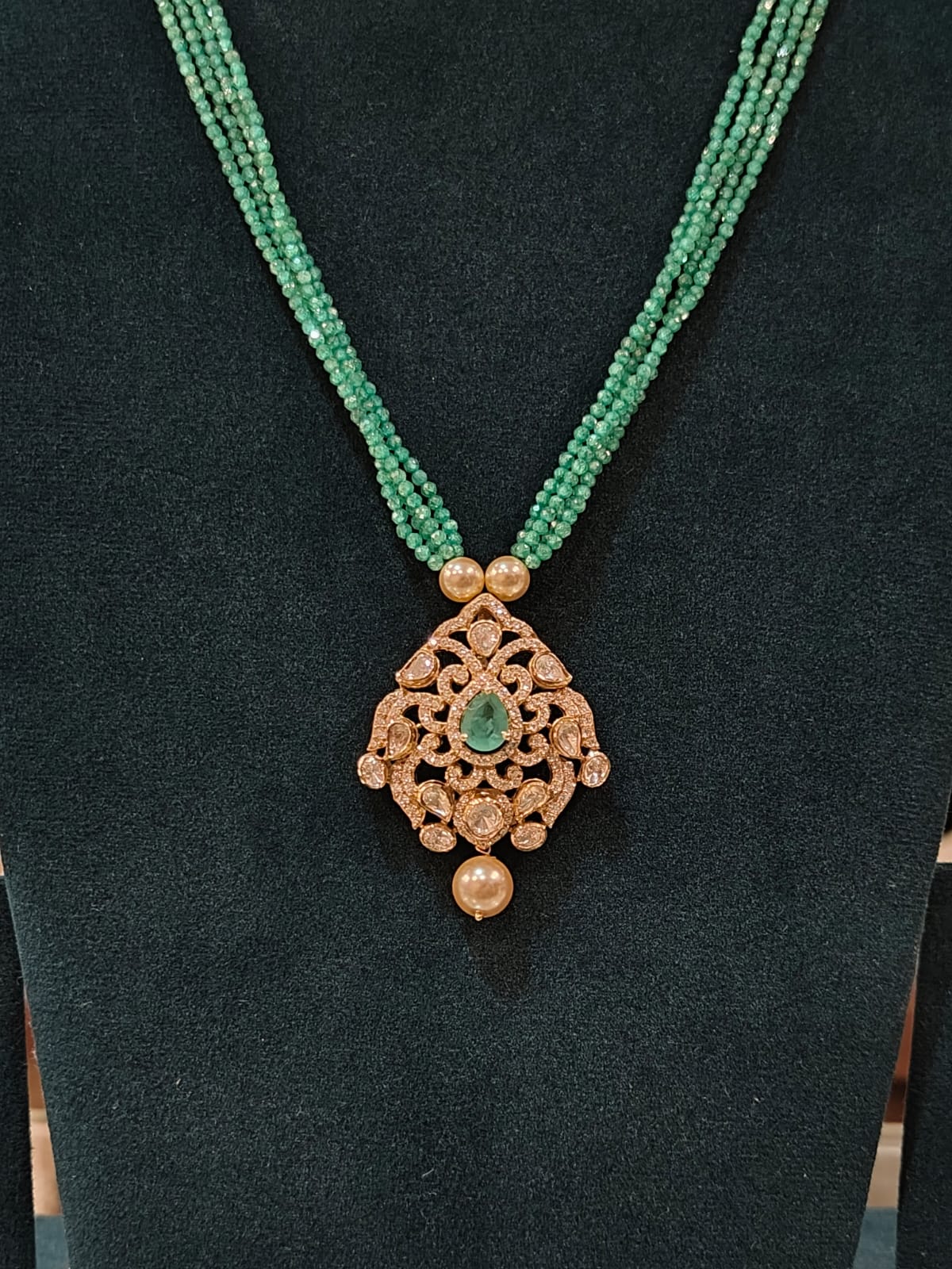 Victorian Pendant With Green Cz Beads  thumbnail 3