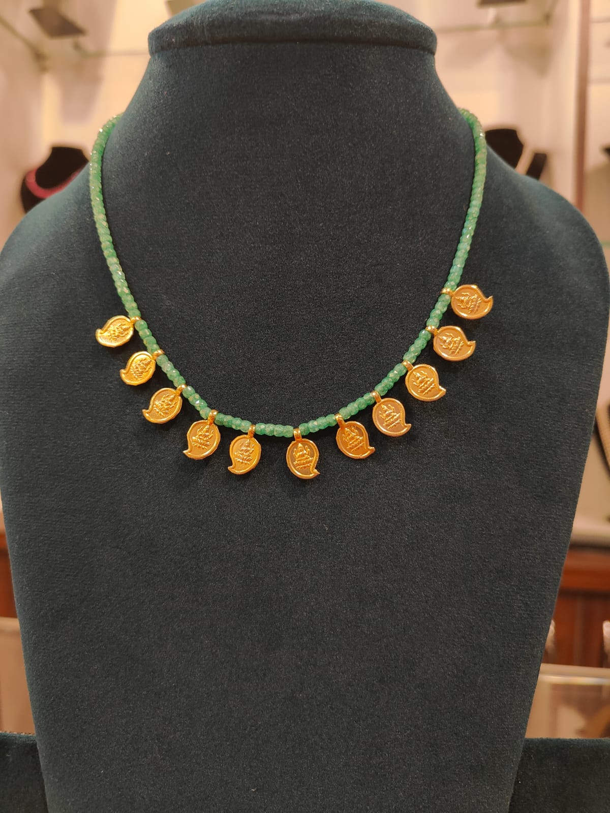 Green Cz Beads With Mango Shape Kasulu view 1