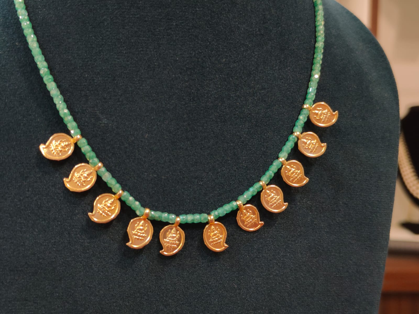 Green Cz Beads With Mango Shape Kasulu  thumbnail 2