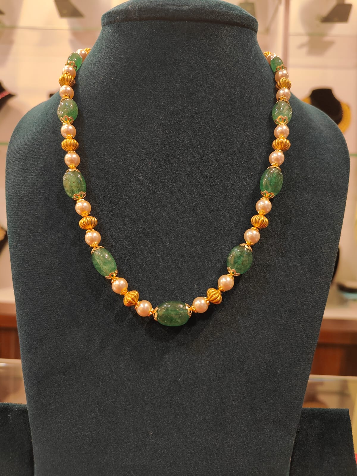 Green Beads With Nakshi Tarbuja Balls thumbnail 2