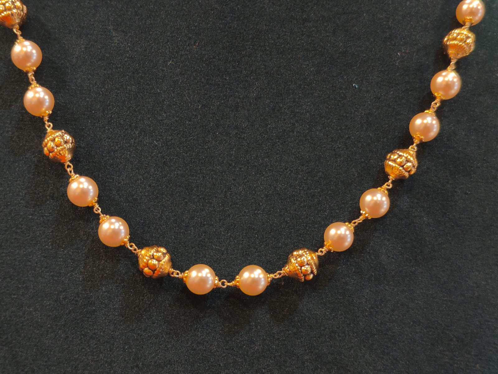 Tharmala With Swarovski Pearls and Round Nakshi Balls  thumbnail 3