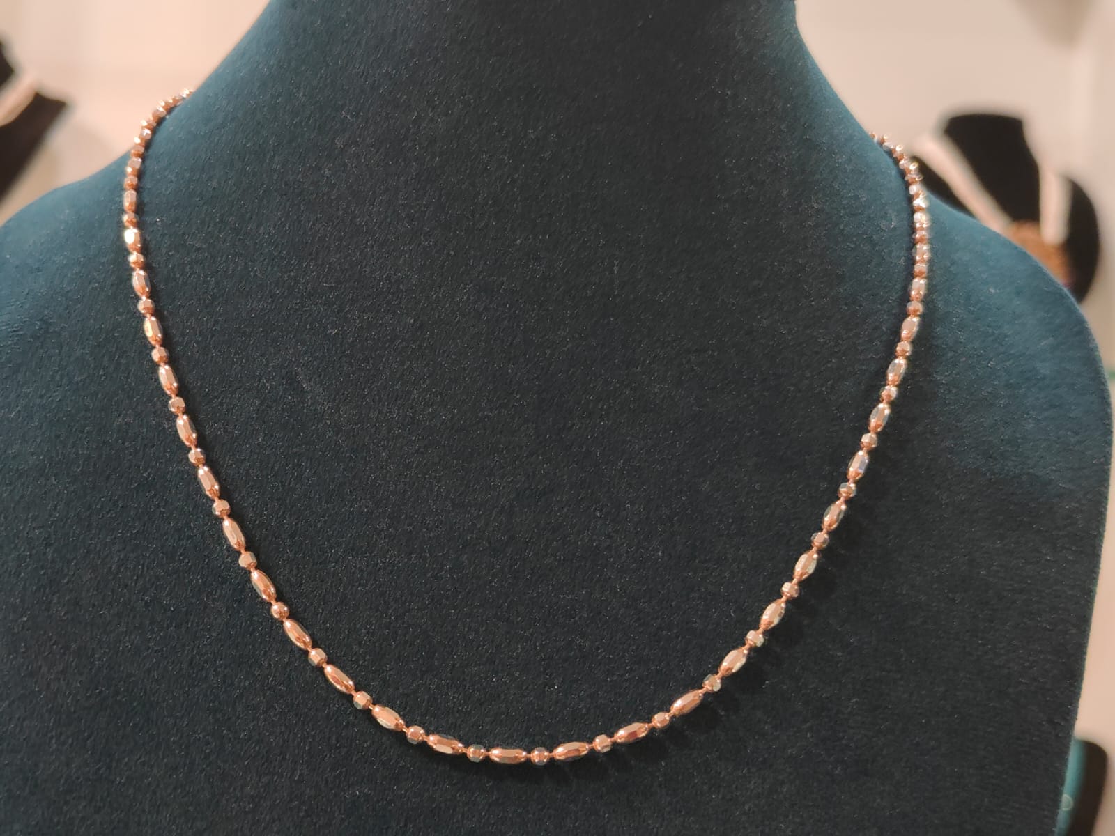 Single Line Rose Gold Pipe Italy Chain view 1