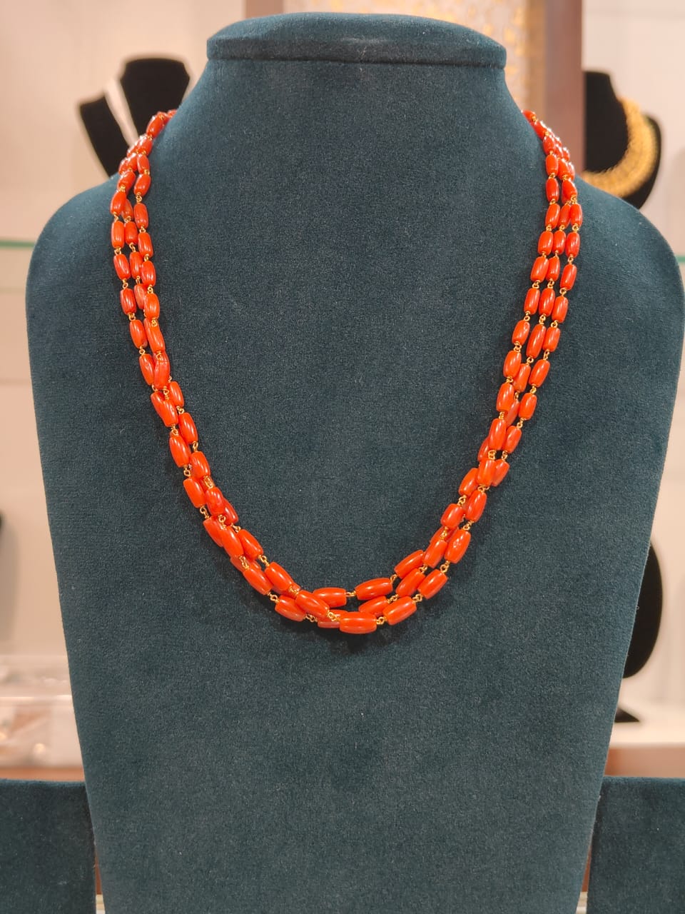 3 Lines Real Coral Beads 