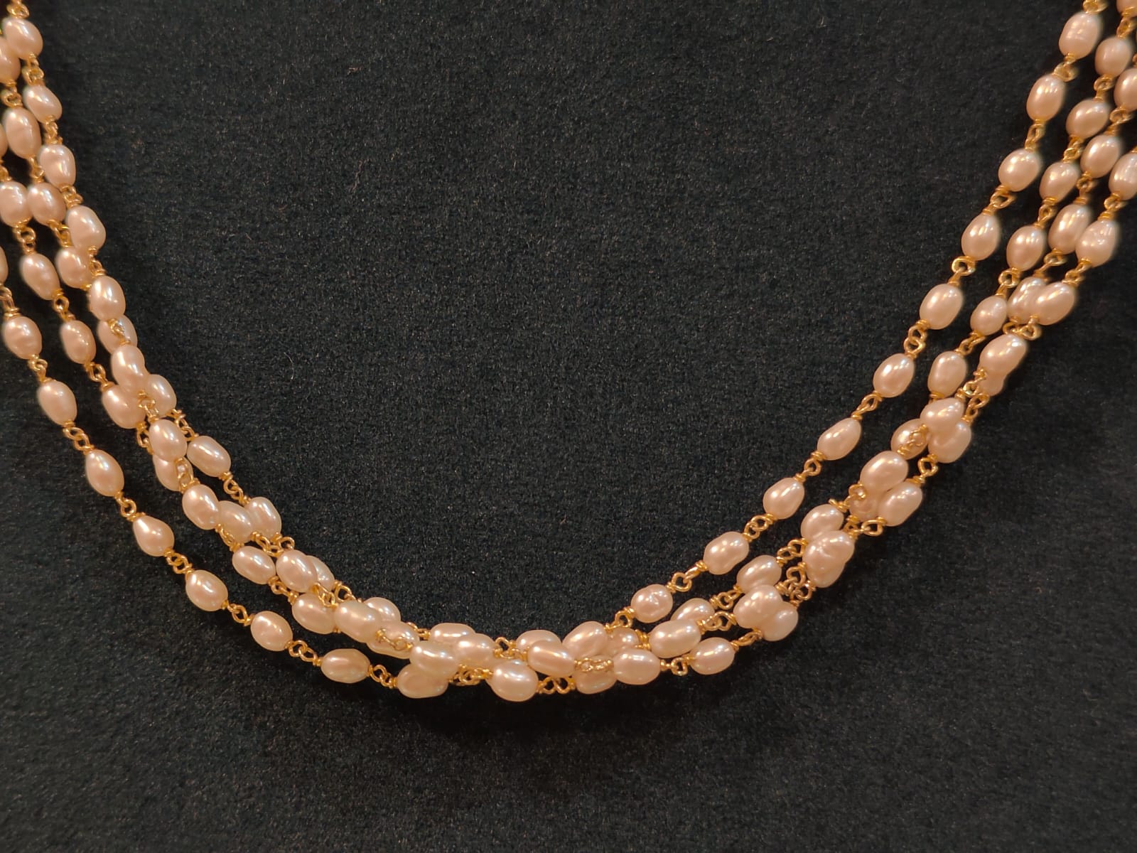 4 Lines Cultured Rice Pearls Tharmala  thumbnail 2