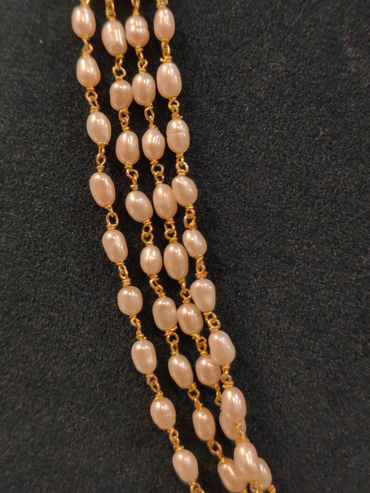 4 Lines Cultured Rice Pearls Tharmala  thumbnail 3