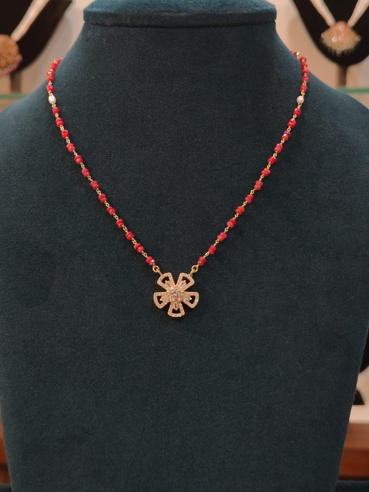 Flower Pendant With Ruby Tharmala view 1