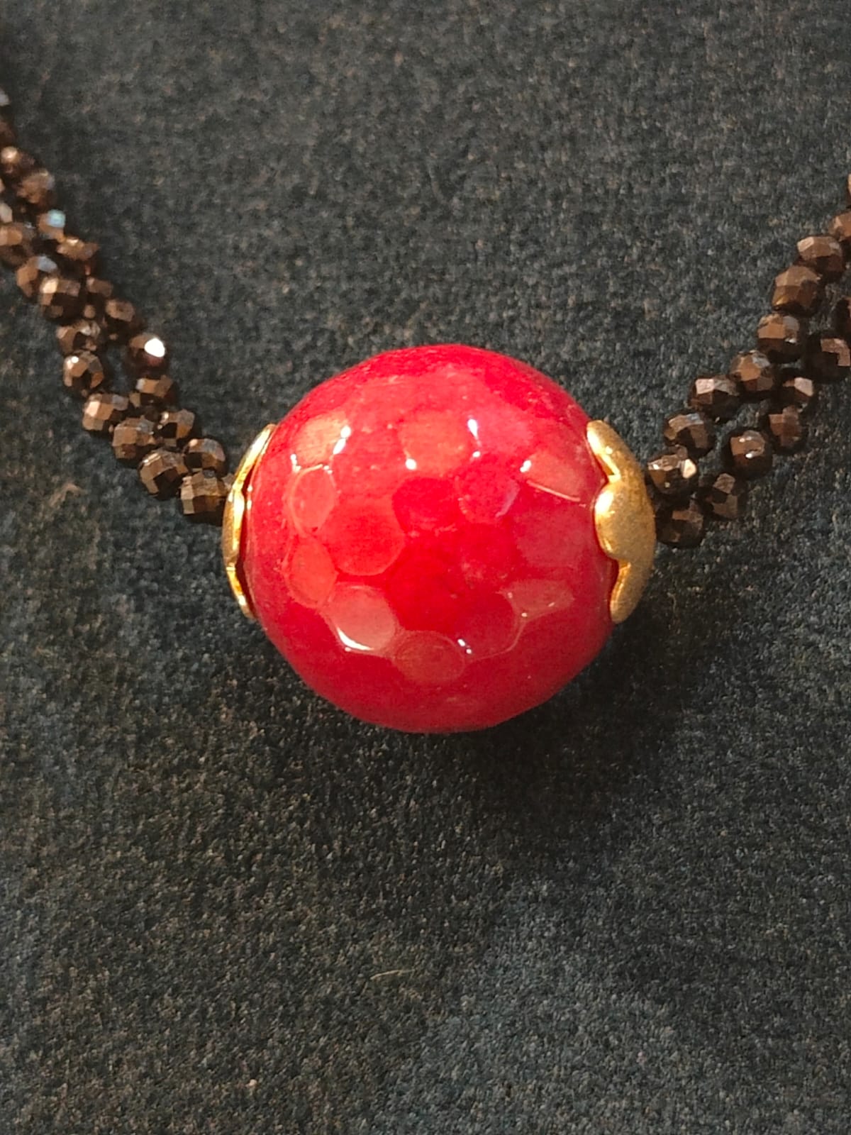 Black Beads With Ruby Bead thumbnail 2