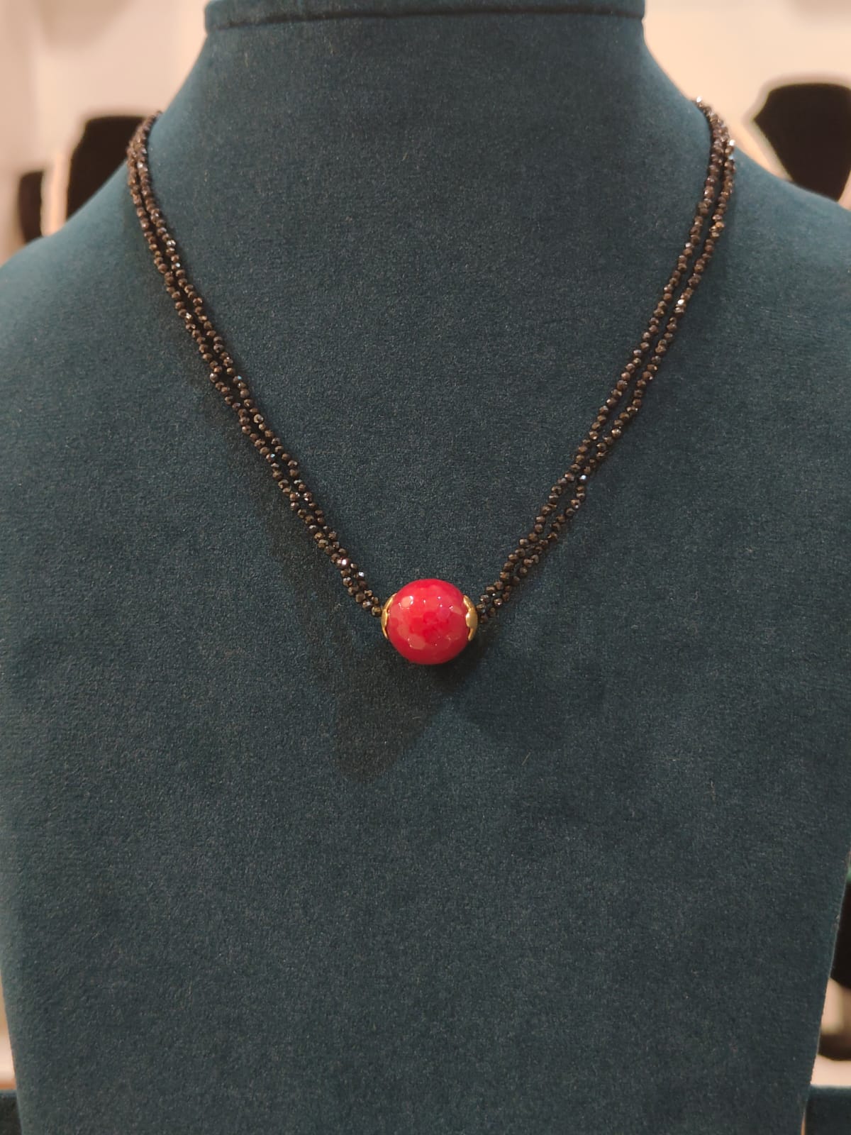 Black Beads With Ruby Bead thumbnail 3