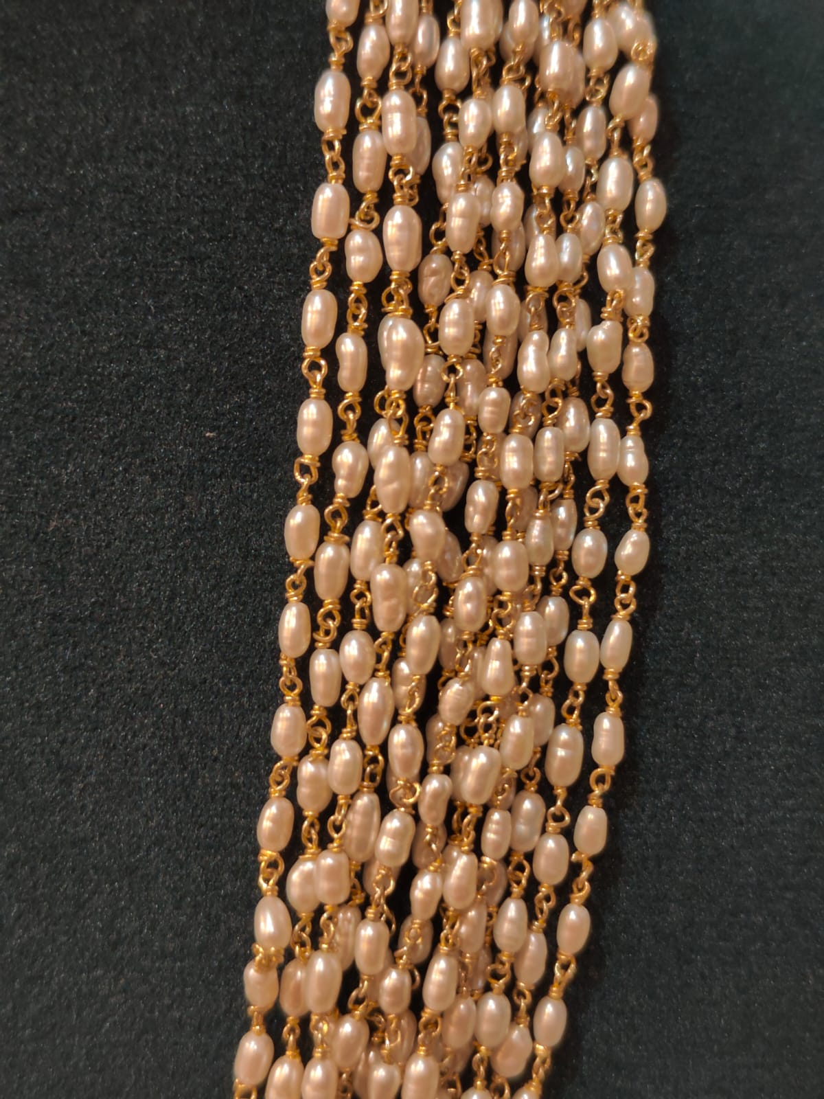 15 Lines Cultured Rice Pearls Tharmala  thumbnail 5