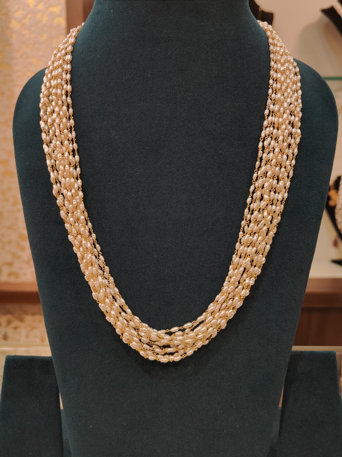 15 Lines Cultured Rice Pearls Tharmala  thumbnail 6