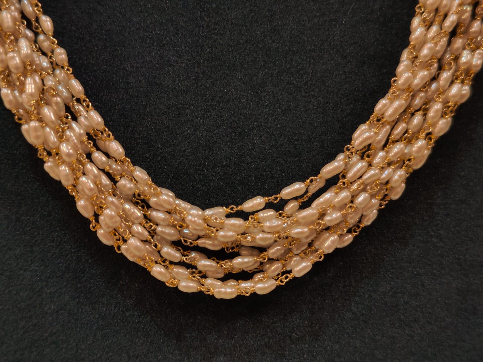 15 Lines Cultured Rice Pearls Tharmala  thumbnail 14