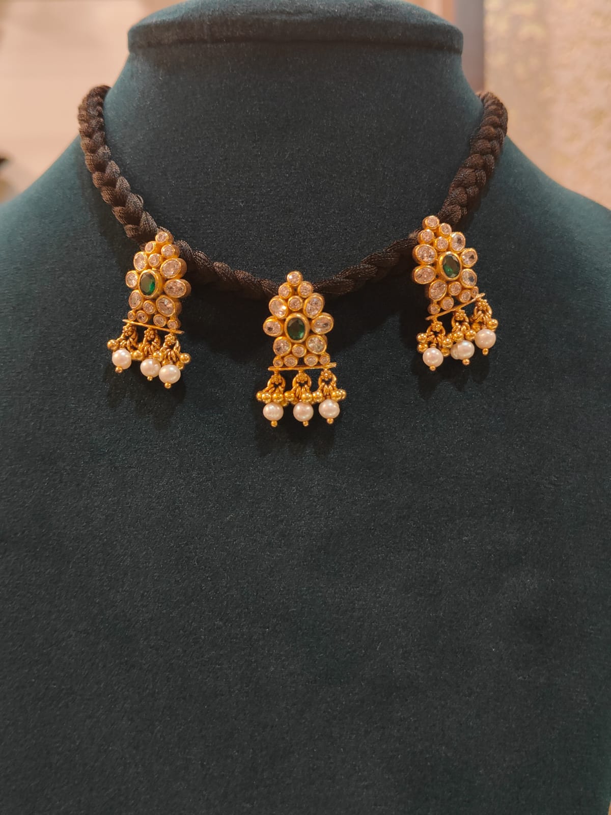 Black Thread Three Pendant 