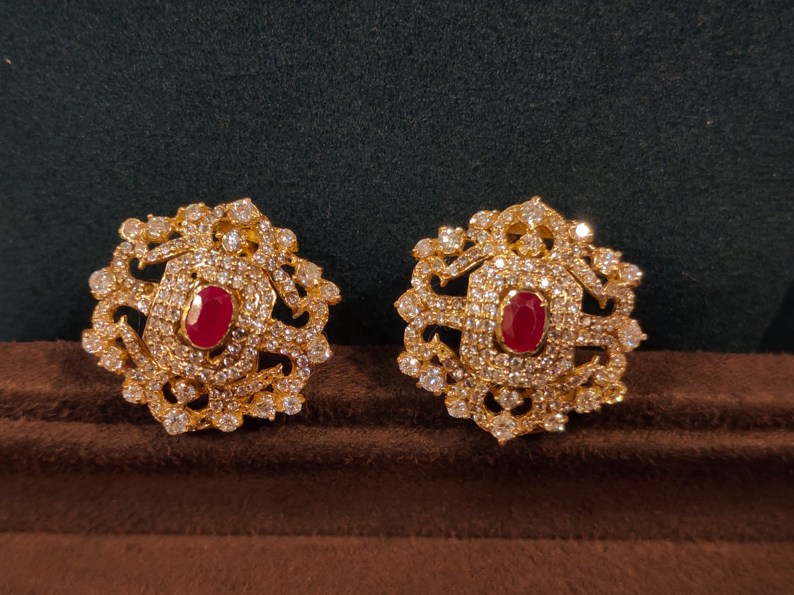 Hexa Pink Victorian Studs with Support - B