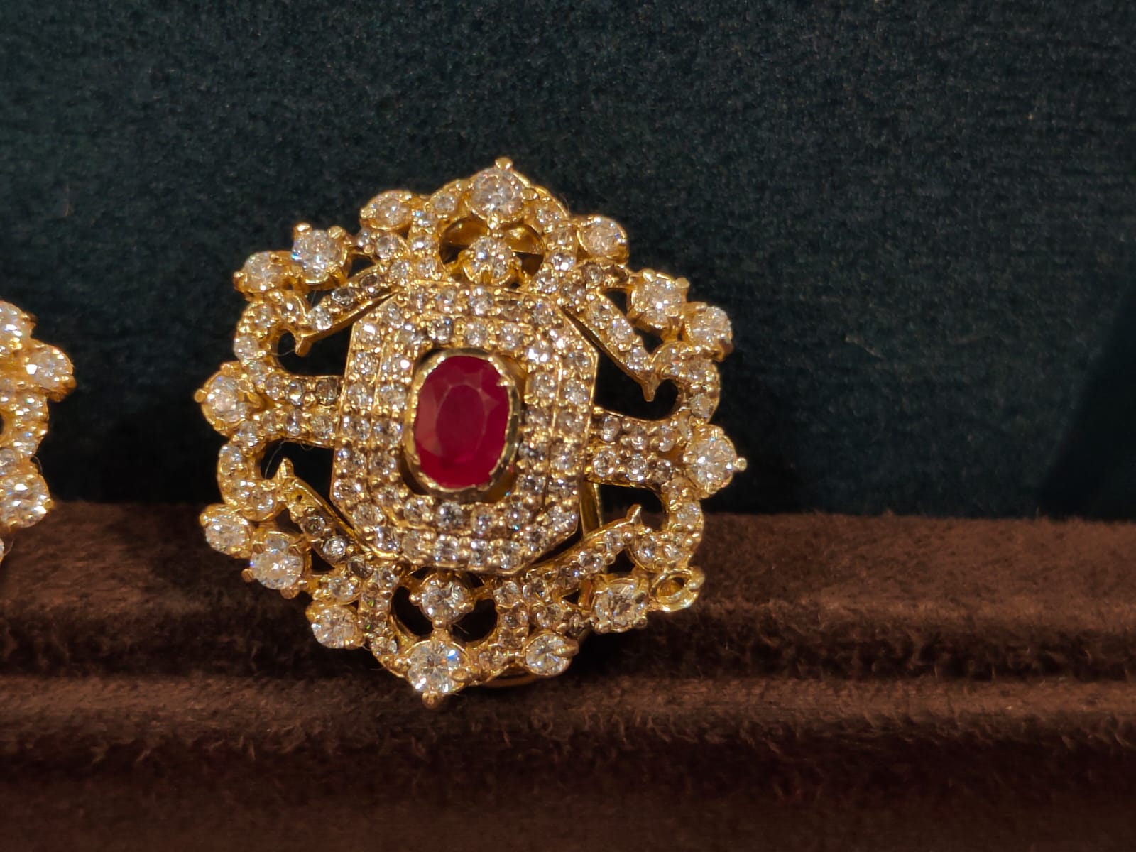 Hexa Pink Victorian Studs with Support - B thumbnail 2