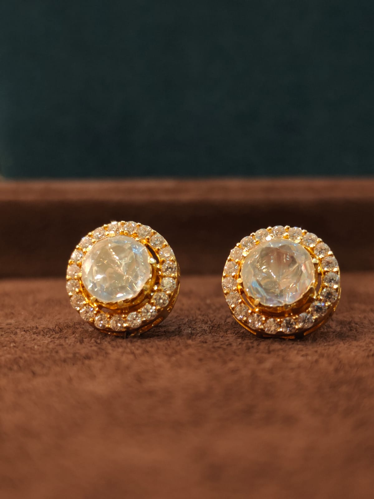 Big Mozanite Round Studs