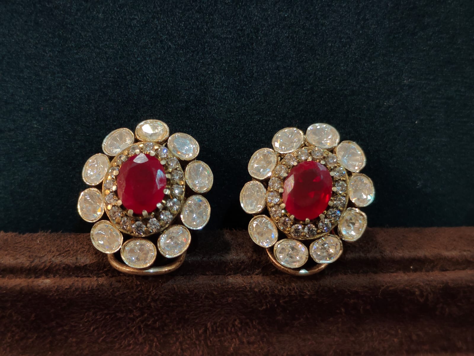 Victorian Oval Ruby Studs thumbnail 3