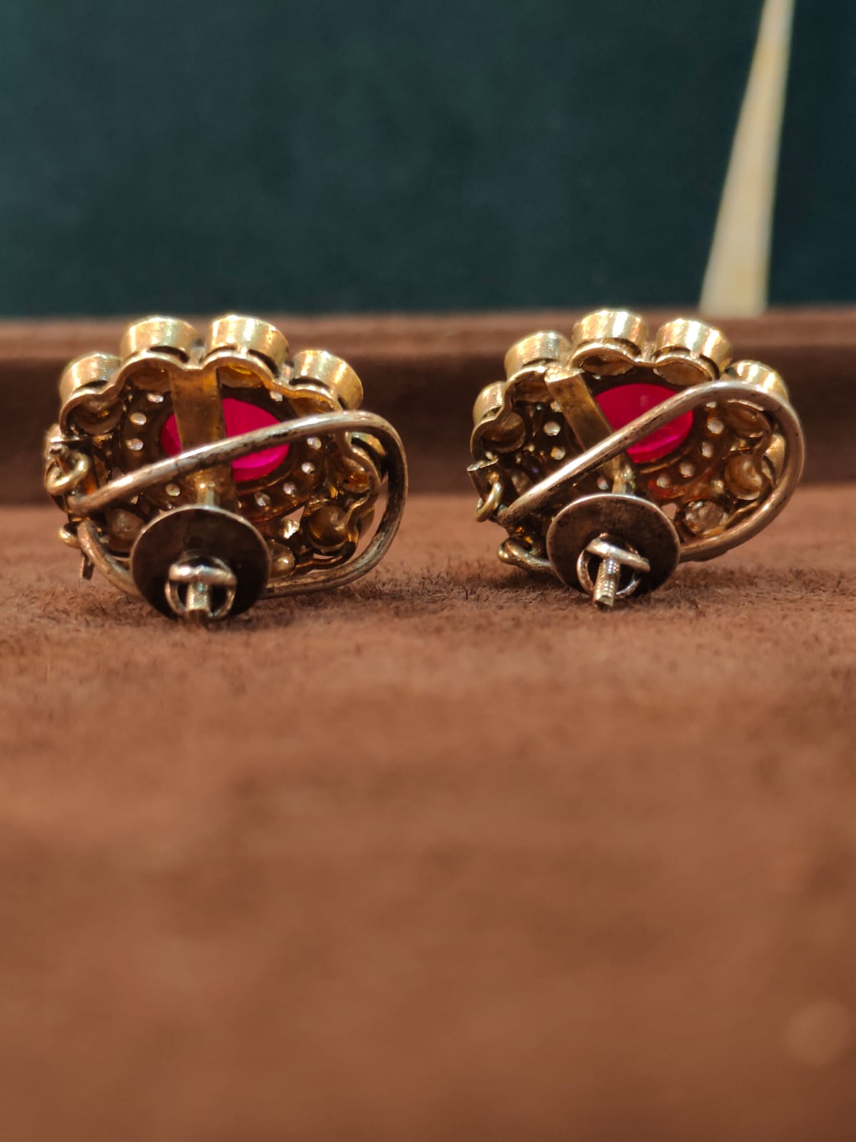 Victorian Oval Ruby Studs thumbnail 4