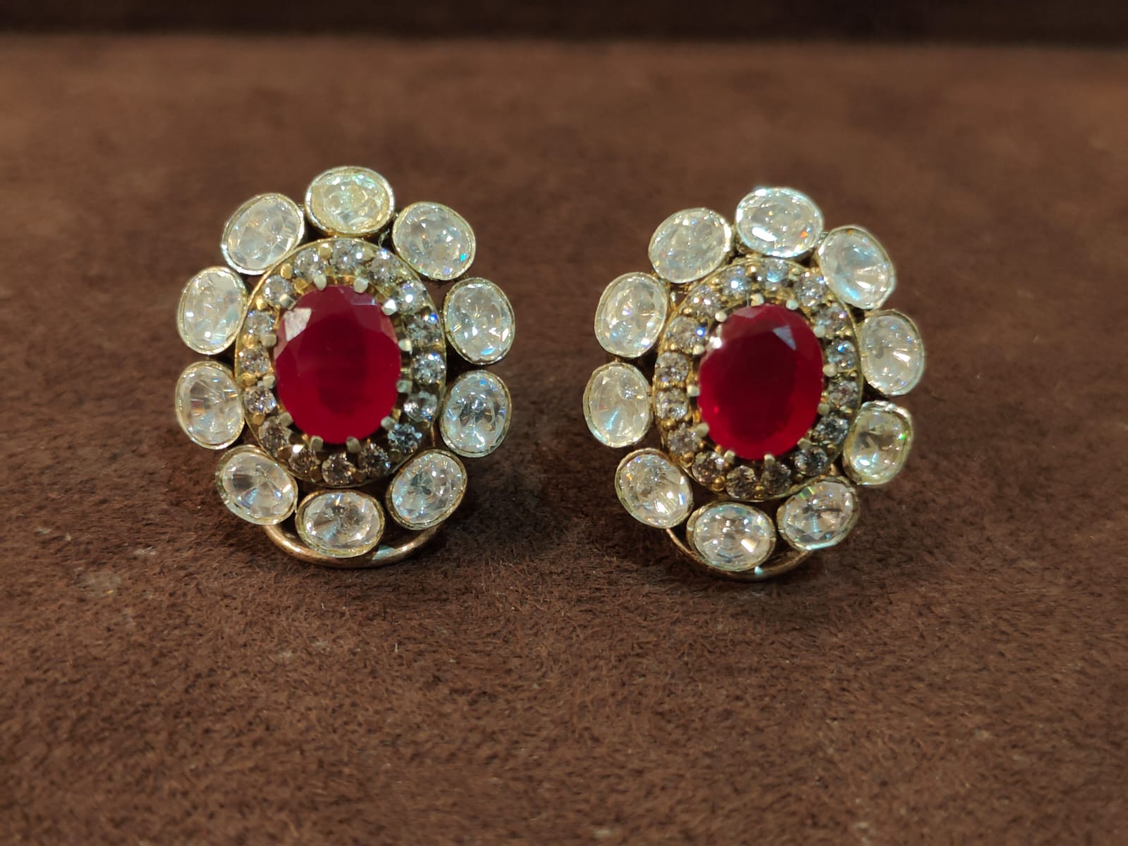 Victorian Oval Ruby Studs thumbnail 2